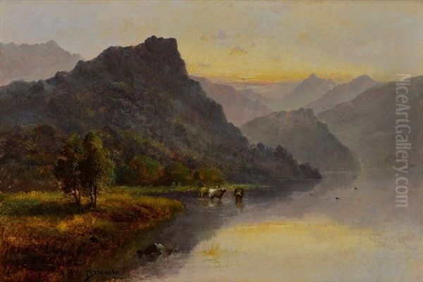 Sunrise Glen Torridon Ross-shire Oil Painting by Alfred Fontville de Breanski Jr