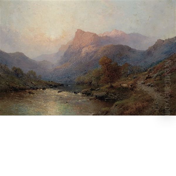 Evening Near Callander Oil Painting by Alfred Fontville de Breanski Jr
