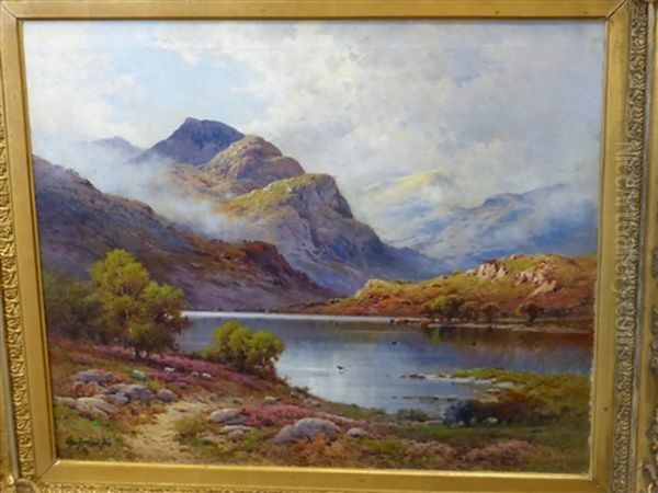 Summer Morning Loch Katrine Oil Painting by Alfred Fontville de Breanski Jr