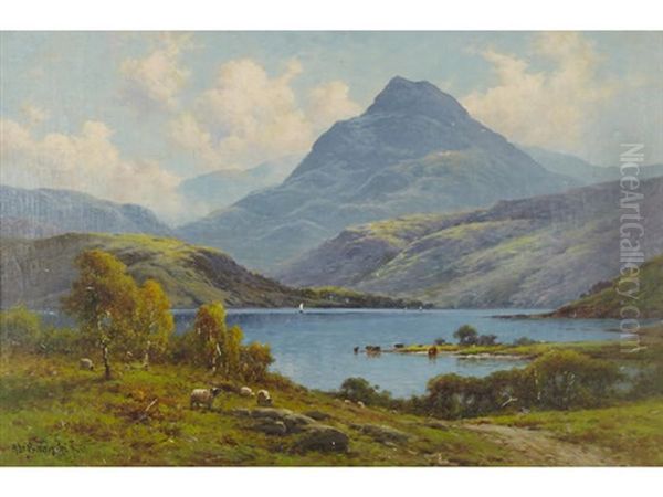 A View At Ballachulish In Scotland Oil Painting by Alfred Fontville de Breanski Jr