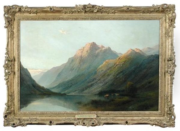 The Borders Of A Highland Loch Oil Painting by Alfred Fontville de Breanski Jr