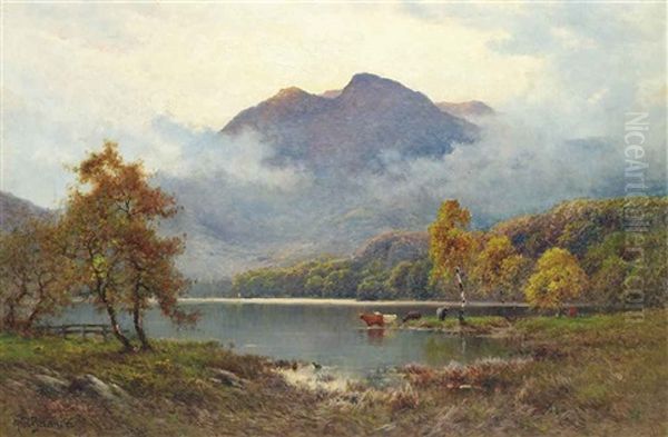 The Trossachs, Loch Achray And Ben Venue, Stirling Oil Painting by Alfred Fontville de Breanski Jr