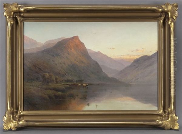 Evening, Loch Fyne Oil Painting by Alfred Fontville de Breanski Jr