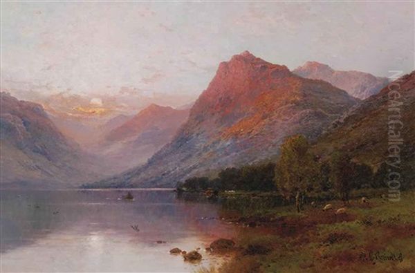 Evening, Loch Fyne Oil Painting by Alfred Fontville de Breanski Jr