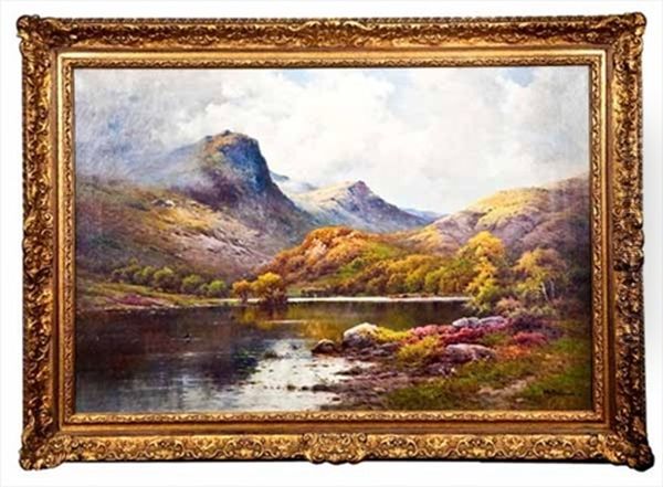 Ben Aan & Lock Katrine Oil Painting by Alfred Fontville de Breanski Jr