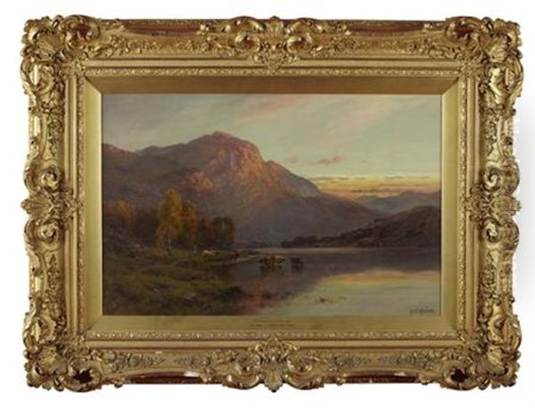 Near Inversnaid, Loch Lomond Oil Painting by Alfred Fontville de Breanski Jr