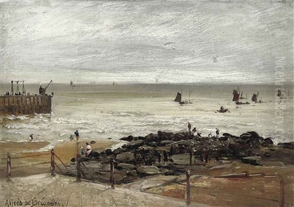 The East Parade, Hastings Oil Painting by Alfred Fontville de Breanski Jr