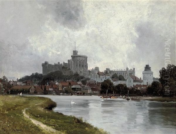 Windsor Castle Oil Painting by Alfred Fontville de Breanski Jr