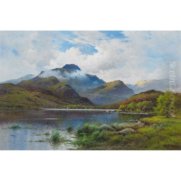 The English Lakes, Ullswater From Pooley, Cumberland Oil Painting by Alfred Fontville de Breanski Jr