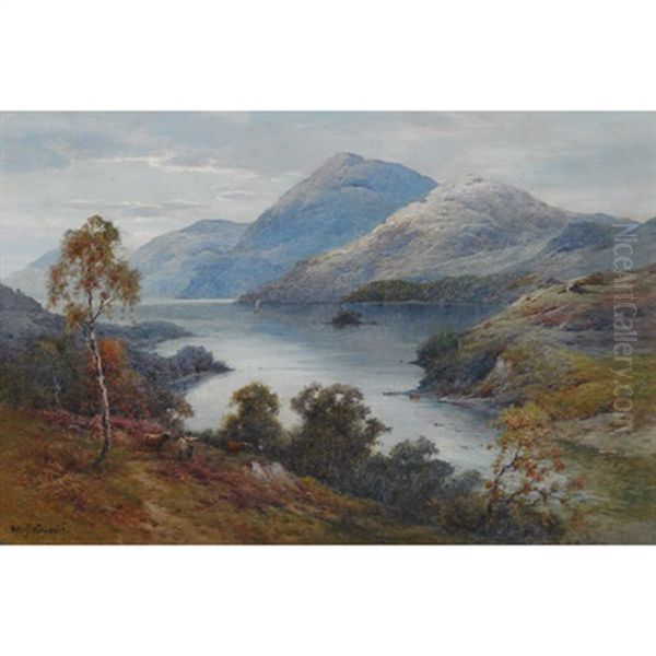 Above Loch Earn, N.b. Oil Painting by Alfred Fontville de Breanski Jr
