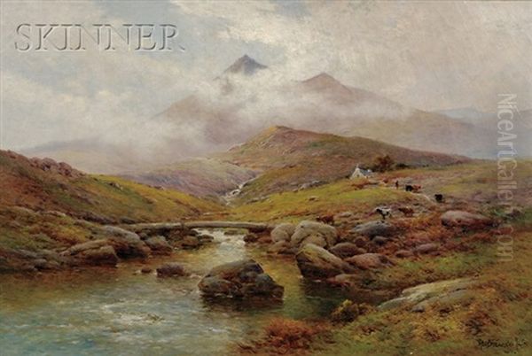 Snowden From Pen-y Gwryd, North Wales Oil Painting by Alfred Fontville de Breanski Jr