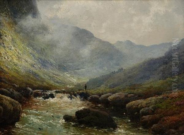 Highland Landscape Oil Painting by Alfred Fontville de Breanski Jr