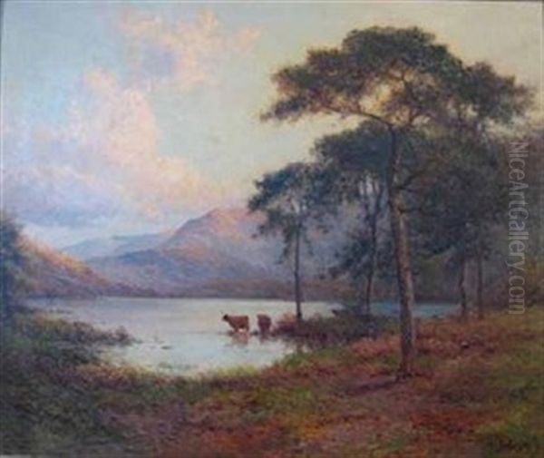 Evening In The Trossachs Nb Oil Painting by Alfred Fontville de Breanski Jr