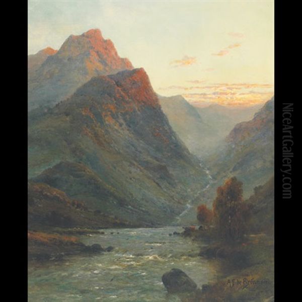 Ben Nevis, N.b. Oil Painting by Alfred Fontville de Breanski Jr