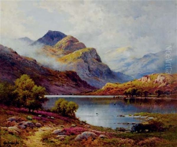 Summer Morning Loch Katrine Oil Painting by Alfred Fontville de Breanski Jr