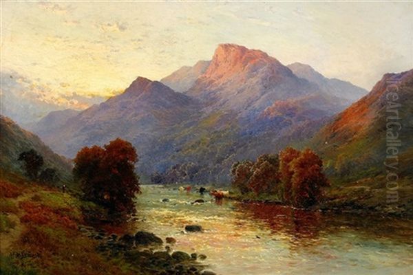 The Slopes Of Ben Venue Oil Painting by Alfred Fontville de Breanski Jr