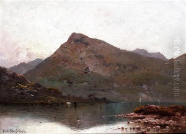 Llyn Ogwen, North Wales Oil Painting by Alfred Fontville de Breanski Jr