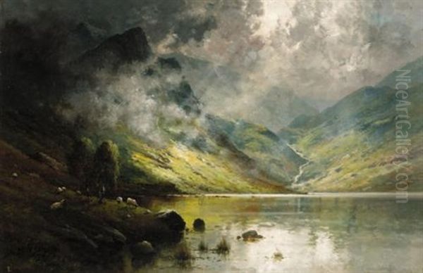The Banks Of Loch Etive Oil Painting by Alfred Fontville de Breanski Jr