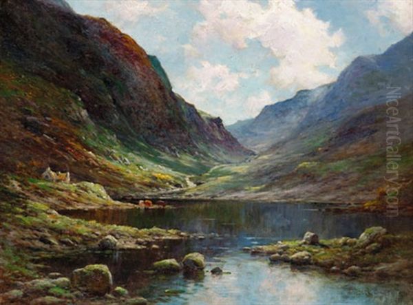 Sunshine And Shadow - In The Gap Of Dunloe, Killarney, Ireland Oil Painting by Alfred Fontville de Breanski Jr