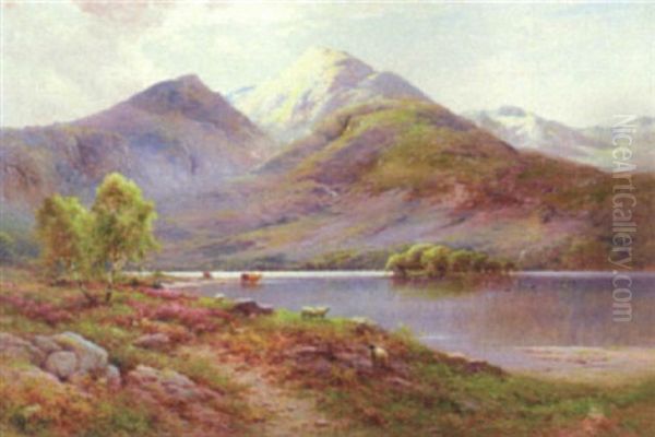 Ben Vare And Loch Leven, N.b. Oil Painting by Alfred Fontville de Breanski Jr