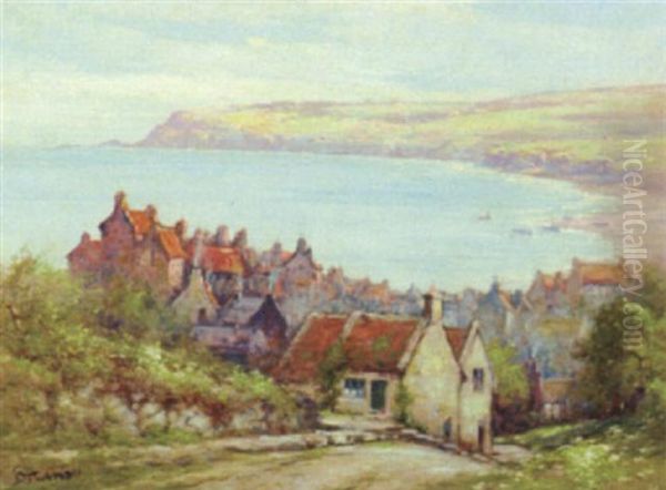 The Yorkshire Coast, Robin Hood's Bay Oil Painting by Alfred Fontville de Breanski Jr