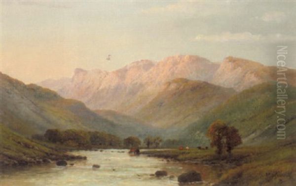 Evening Near Dolgelly, North Wales Oil Painting by Alfred Fontville de Breanski Jr