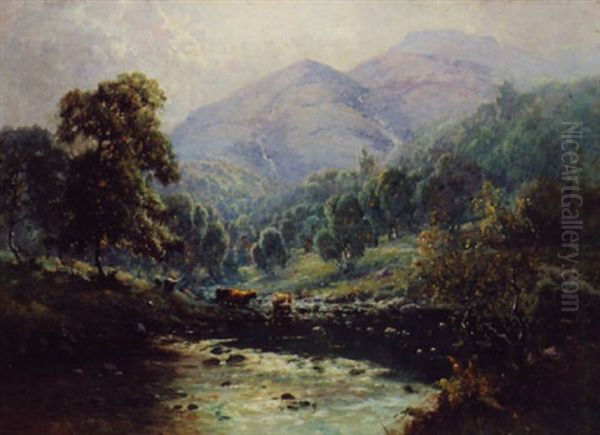 Early Morning In Heart Of Trossachs Oil Painting by Alfred Fontville de Breanski Jr