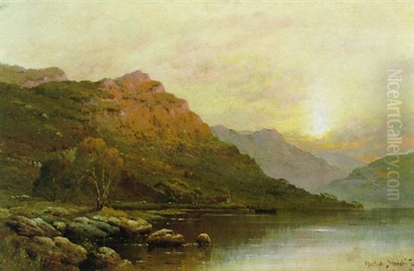 Derwentwater Oil Painting by Alfred Fontville de Breanski Jr