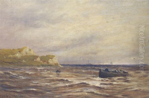 Off Rye Harbour, Sussex Oil Painting by Alfred Fontville de Breanski Jr