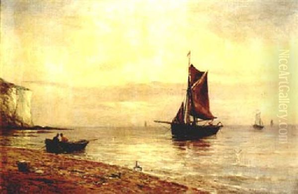 Marina Oil Painting by Alfred Fontville de Breanski Jr