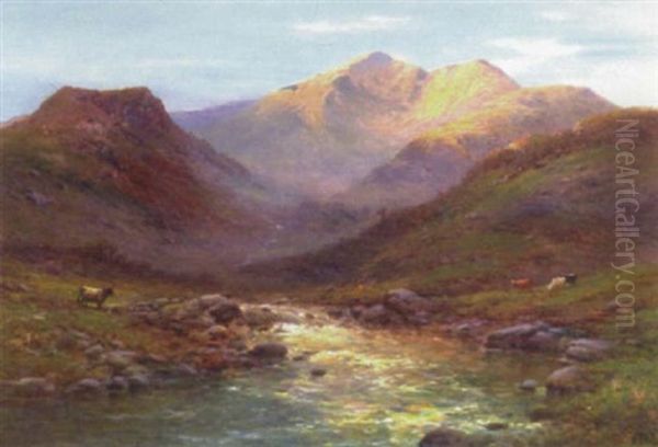 At The Head Of Nant Francon, North Wales Oil Painting by Alfred Fontville de Breanski Jr