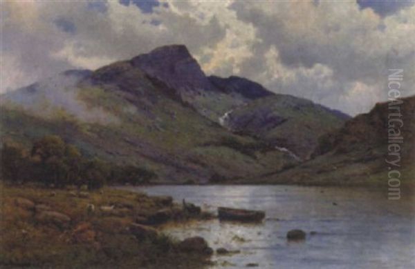 Llyn Ogwen And Y-garn, North Wales Oil Painting by Alfred Fontville de Breanski Jr