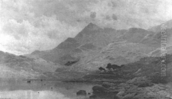 Head Of Loch Lomond Nb Oil Painting by Alfred Fontville de Breanski Jr