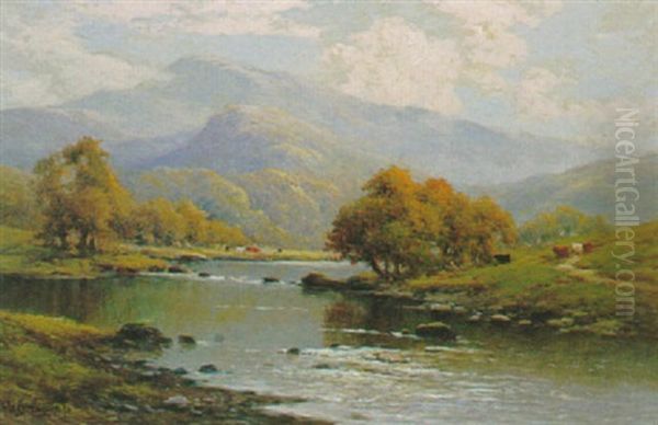 In The Lledr Valley, North Wales Oil Painting by Alfred Fontville de Breanski Jr