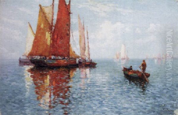 The Fishing Ground Oil Painting by Alfred Fontville de Breanski Jr