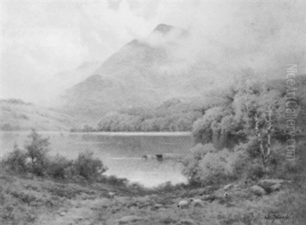 The Trossachs - Ben Venue And Loch Achray Oil Painting by Alfred Fontville de Breanski Jr