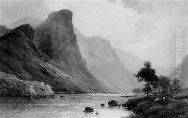 Early Morning In Perthshire Oil Painting by Alfred Fontville de Breanski Jr