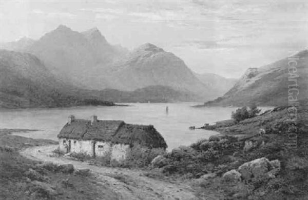 Loch Etive, N.b. Oil Painting by Alfred Fontville de Breanski Jr