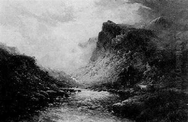 Above Stronachlachar, Nb Oil Painting by Alfred Fontville de Breanski Jr