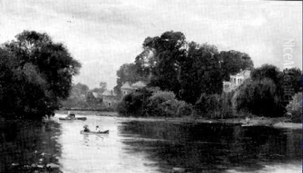 Twickenham On The Thames Oil Painting by Alfred Fontville de Breanski Jr