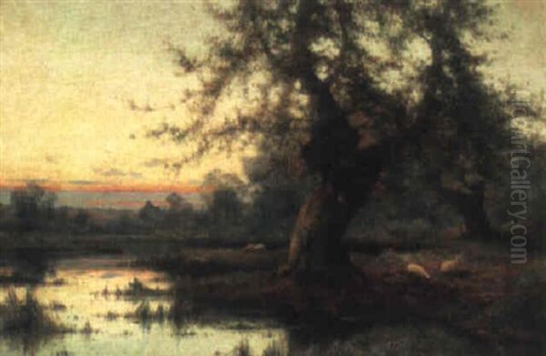 The Borders Of The Wood, Burnham Beeches Oil Painting by Alfred Fontville de Breanski Jr