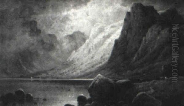 Highland Loch Oil Painting by Alfred Fontville de Breanski Jr