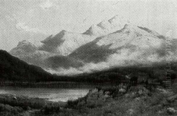 Early Morning Mist Oil Painting by Alfred Fontville de Breanski Jr