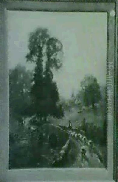 Road To The Village Oil Painting by Alfred Fontville de Breanski Jr