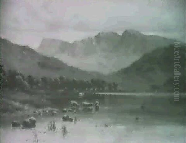 Evening, Cader Idris, North Wales Oil Painting by Alfred Fontville de Breanski Jr