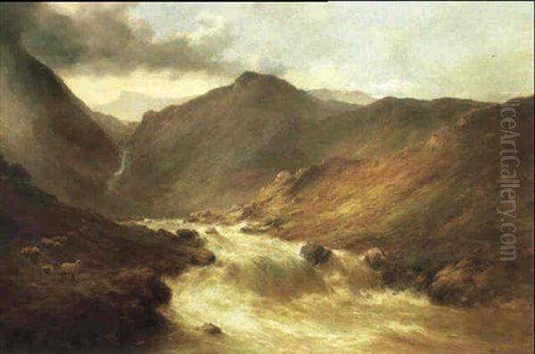 The Waterfalls Of Selkirk Oil Painting by Alfred Fontville de Breanski Jr