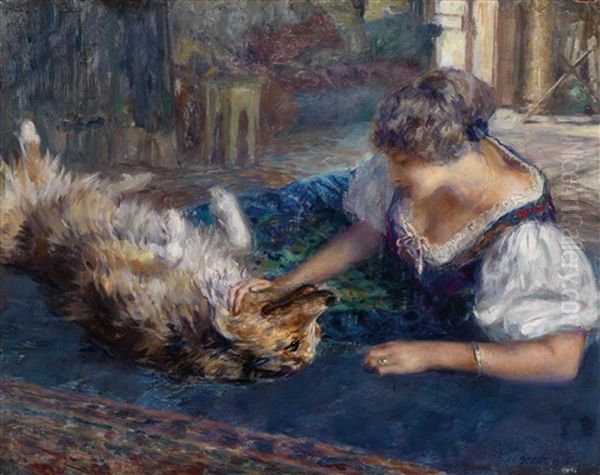 Spielgefahrten Oil Painting by Ferdinand Max Bredt