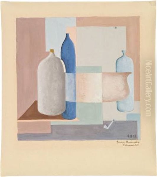 Flaschenstilleben Oil Painting by Erwin Breimer