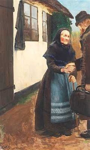 Sonnens Hjemkomst (preliminary Study) Oil Painting by Hans Andersen Brendekilde
