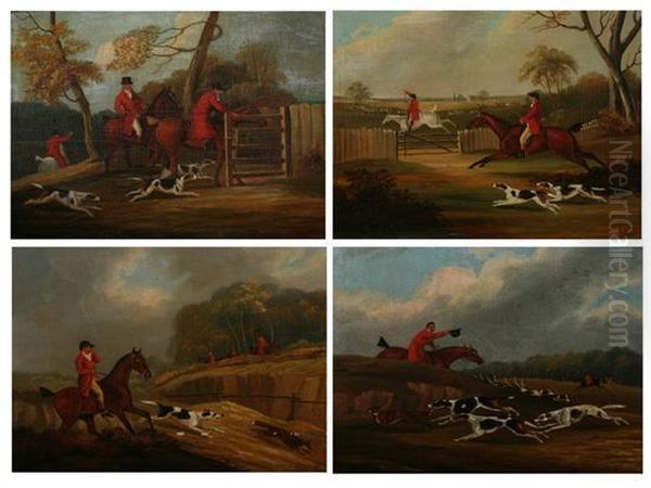 Leaving The Kennel, Casting The Hounds, Tally Ho! Oil Painting by Samuel Jun Alken